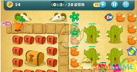 《保卫萝卜1》沙漠主题第3关金萝卜攻略