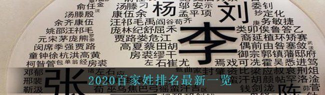 2020百家姓排名最新一览
