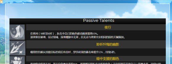 《原神》1.4罗莎莉亚角色天赋效果详解