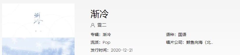 《抖音》渐冷歌曲信息介绍