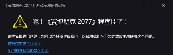 《赛博朋克2077》报错崩溃解决方法说明