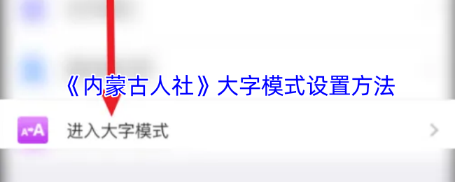 《内蒙古人社》大字模式设置方法